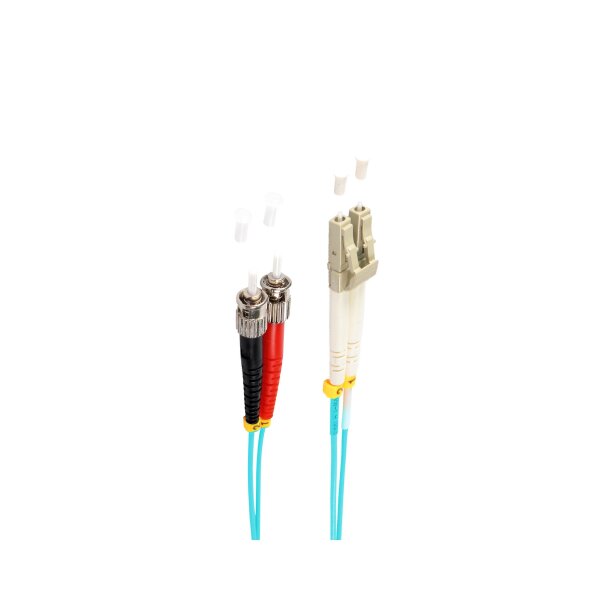 shiverpeaks®--Duplex Patchkabel LC/ST 50/125µ, OM3, aqua, 1,0m