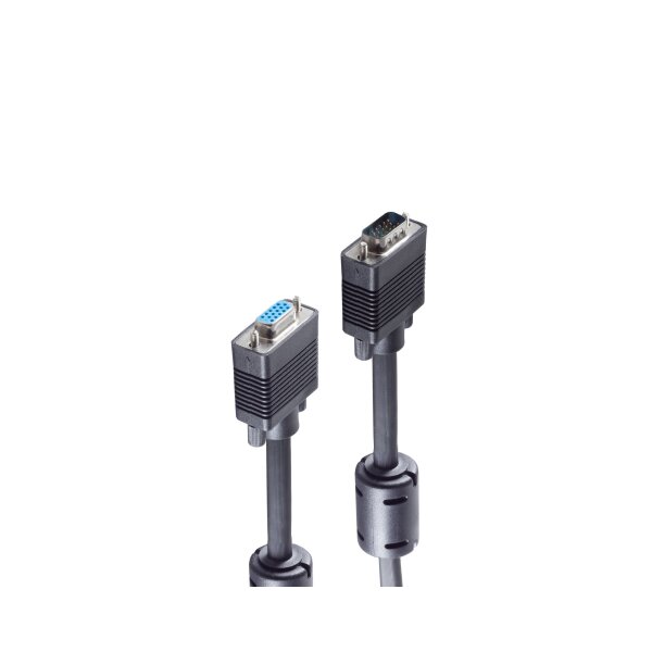 shiverpeaks®--S-VGA-Monitorverlängerung, 15-pol. HDD-Stecker auf 15-pol. HDD-Kupplung, Ferrit, 1,8m