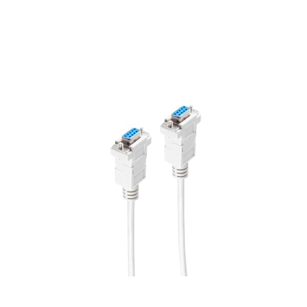 shiverpeaks®--Null-Modem-Kabel 2 x 9-pol. Sub- D-Kupplung, mit Schnapphauben 1,8m