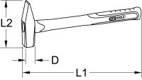 Vorschlaghammer mit Fiberglasstiel, 5000g