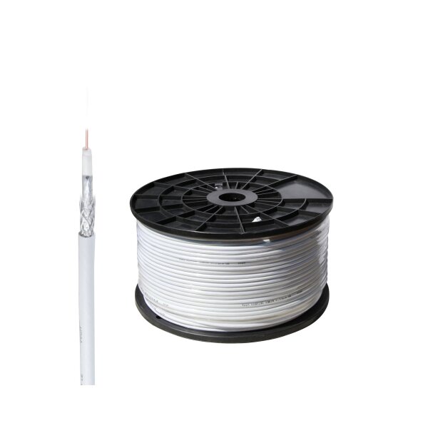 shiverpeaks®--SAT-Kabel 1,1/5,0, doppelt geschirmt, ALU, Plastik Spule - MM CCS > 90 dB, 100m