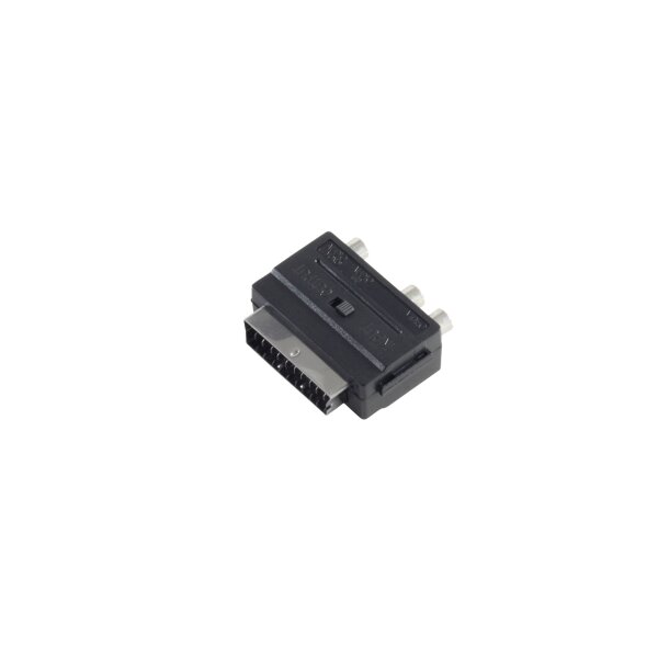 shiverpeaks®--Scart-Adapter mit 3 Cinchkupplungen,  IN / OUT mit Schalter