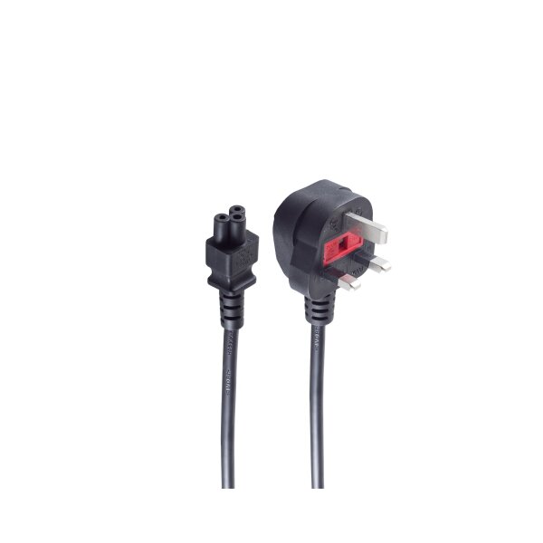 shiverpeaks®--Netzanschlusskabel England, Stecker an 3pol Buchse C5, schwarz, 1,8m