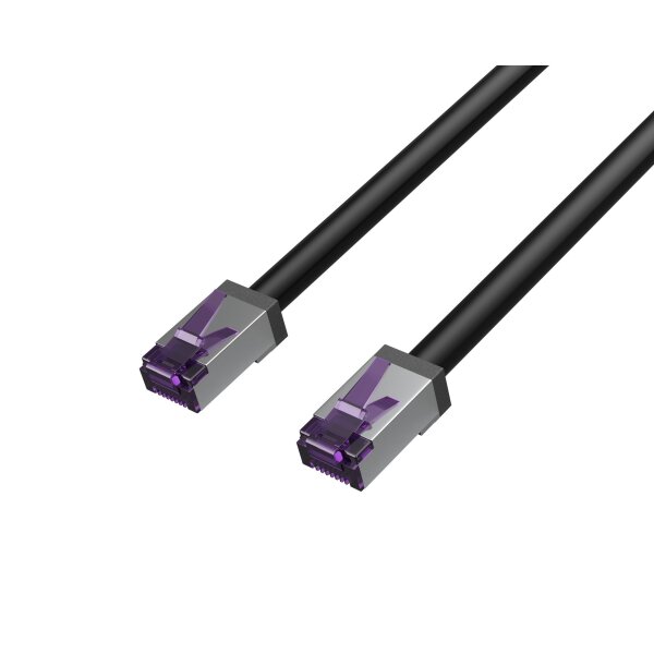 Flexline®-Patchkabel cat. 6A S/FTP, hochflexibel, kurze Bauform, PIMF, 500MHz, schwarz, 0,25m