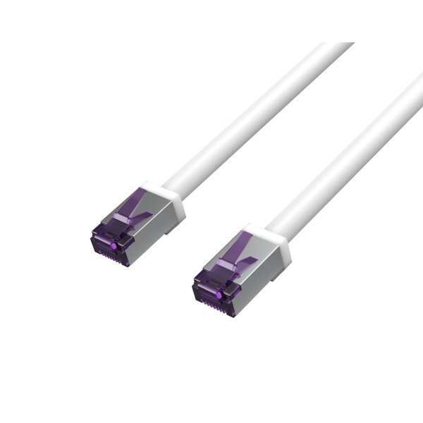 Flexline®-Patchkabel cat. 6A S/FTP, hochflexibel, kurze Bauform, PIMF, 500MHz, weiß, 1,0m