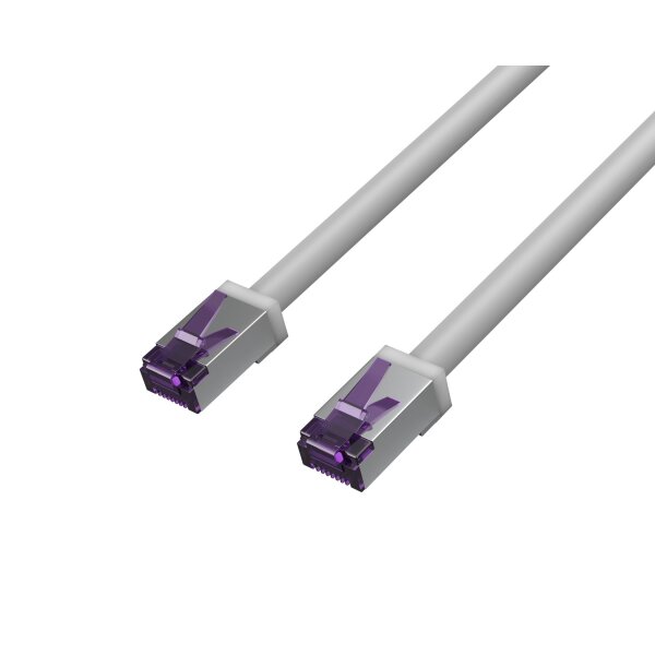 Flexline®-Patchkabel cat. 6A S/FTP, hochflexibel, kurze Bauform, PIMF, 500MHz, grau, 3,0m