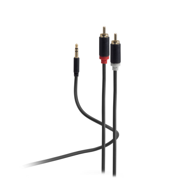 Flexline®-3,5mm Audio Klinkenkabel, hochflexibel, Klinken Stecker auf 2x Cinchstecker, mini, 1,5m