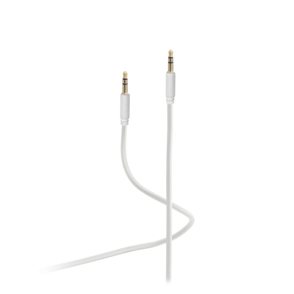 Flexline®-Audio Klinkenkabel, 2 x 3,5mm Mini-Klinken Stecker 3 polig, hochflexibel, weiß, 0,6m