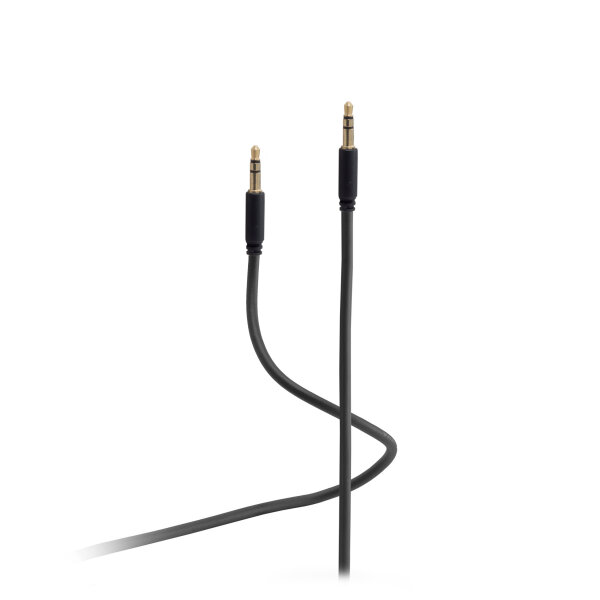 Flexline®-Audio Klinkenkabel -- 2 x 3,5mm Mini-Klinken Stecker 3 polig, hochflexibel, schwarz, 1,5m