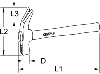 Klauenhammer mit Hickorystiel, 700g