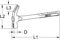 Klauenhammer mit Fiberglasstiel, 700g