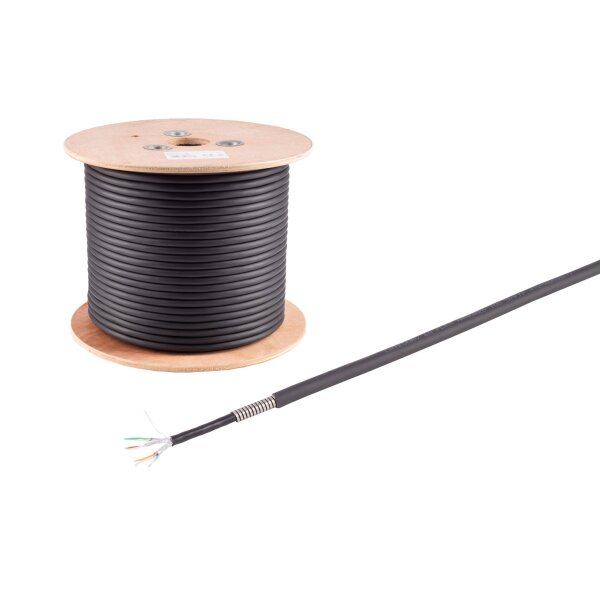 Flexline®-Patchkabel cat. 6A Armored (Trittfest), U/FTP, hochflexibel, Meterware, 100m