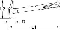 Schreinerhammer, französische Form, 200g