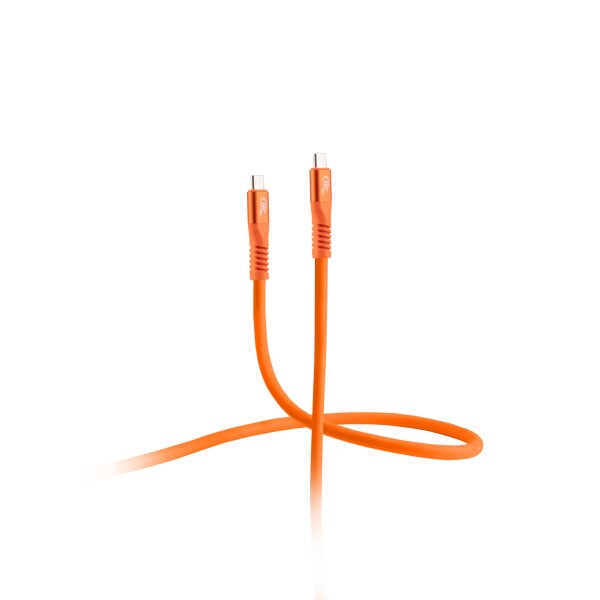 Flexline®-USB-C Ladekabel, USB 3.2, 240W, orange, 0,25m