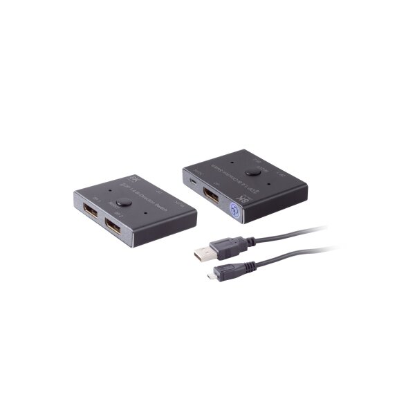 shiverpeaks®-PROFESSIONAL DisplayPort 1.4 Umschalter 2x1, bidirektional, 8K