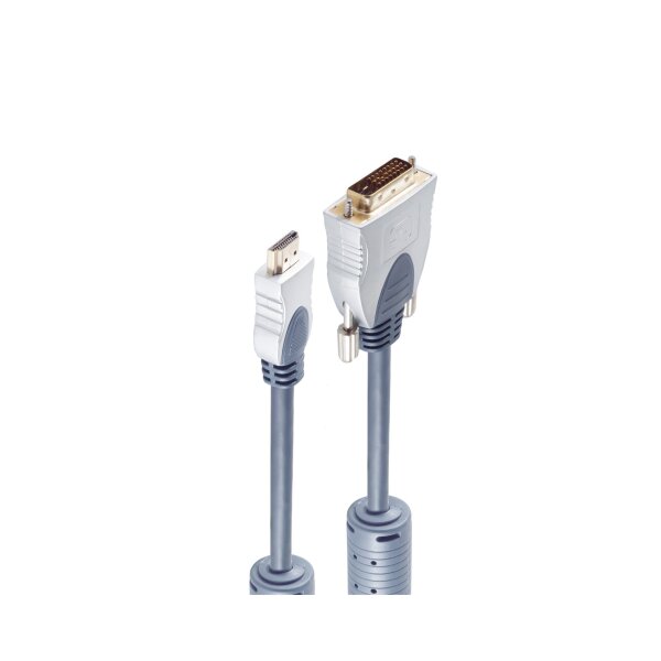 shiverpeaks®-PROFESSIONAL HDMI / DVI-D 24+1 Video-Kabel, 2x Ferrit, vergoldete Kontakte, 1,00m