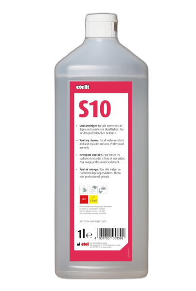 etolit S10 Sanitärreinger,  / 6 x 1 l Flasche (incl. 1 x Dosierkopf)