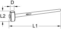 Vorschlaghammer mit Hickorystiel, 3000g