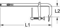 Ganzstahl-Schraubzwinge mit Knebel, 120x300mm