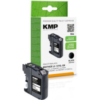 KMP Patrone Brother LC-127XLBK black 1200 S. B64 refilled