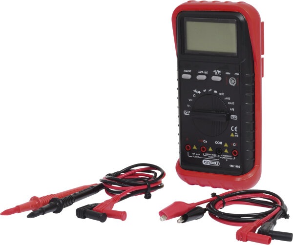 Digital Multimeter inkl. Prüfspitzen und Krokodilklemmen