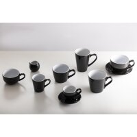 Olympia Cafe Flache Tasse Schwarz und Weiß 170ml (12 Stück)