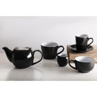 Olympia Cafe Flache Tasse Schwarz und Weiß 170ml (12 Stück)