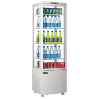 Polar C-Serie Energieeffizienter Kühlschrank mit gebogener Tür Weiß 235Ltr