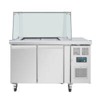 Polar U-Serie Premium Zweitürige Saladette Thekenkühlschrank der mit Schutz