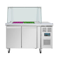 Polar U-Serie Premium Zweitürige Saladette Thekenkühlschrank der mit Schutz