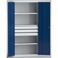 Universalschrank 2000x1000x490 3 Fachboden 80kg 3 Schubl. 40kg