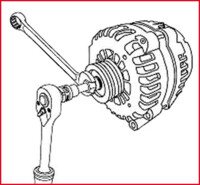 1/2" Lichtmaschinen-Kombischlüssel Innensechskant, 10,0 mm, 96 mm