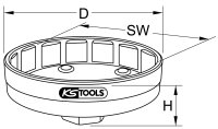 LKW Ölfilterschlüssel SW 92, 15Flächen