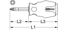 ERGOTORQUEmax Schlagkappen-Schraubendreher, PZ2, kurze Form