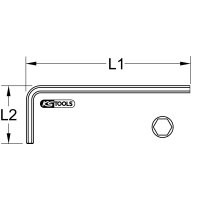 Innensechskant-Winkelstiftschlüssel phosphatiert, kurz, 5mm