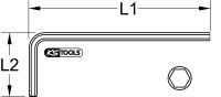 Innensechskant-Winkelstiftschlüssel phosphatiert, lang, 12mm