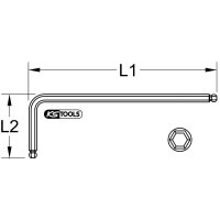 Doppel-Kugelkopf-Innensechskant-Winkelstiftschlüssel, XL, 4,0mm, Dunkelgrün