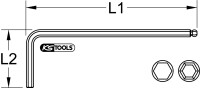 Kugelkopf-Innensechskant-Winkelstiftschlüssel, XL, 3/8", 108° abgewinkelt