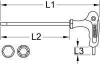 T-Griff-Innensechskant-Kugelkopf-Schlüssel, 2mm