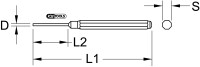 Splintentreiber, 8-kant, hochglanz verchromt, Ø 2mm