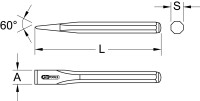 Flachmeißel, 8-kant, 130mm