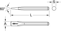 Flachmeißel, 8-kant, 250x24mm