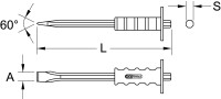 Flachmeißel mit Handschutzgriff, 8-kant, 250mm