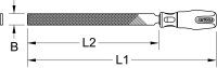 Flachfeile, Form B, 200mm, Hieb1