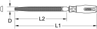 Halbrund-Feile, Form E, 200mm, Hieb1