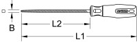 Vierkant-Feile, Form D, 150mm, Hieb1