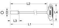 T-Griff-Nuss-Schraubendreher, lang, 7mm