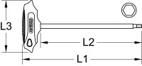 T-Griff-Innensechskant-Schlüssel, 2mm, 130mm