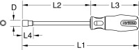 ERGOTORQUEplus Stecknuss-Schraubendreher, 3-kant, M4