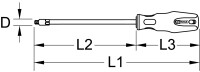 ERGOTORQUEplus® Schraubendreher für Innenvierkantschrauben, #00, 155mm